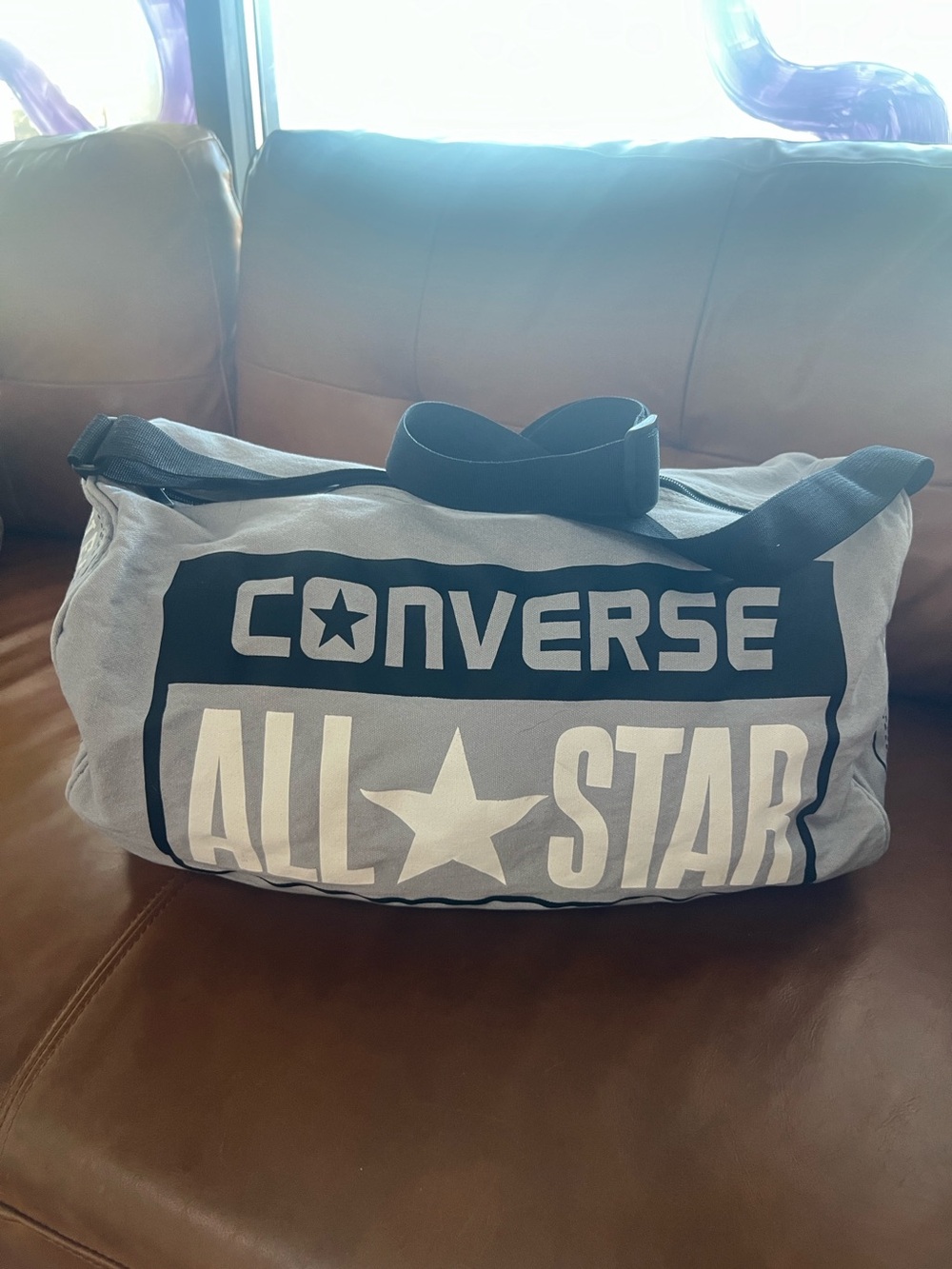 Converse All Star lconic large grey/black Logo Duffel bag